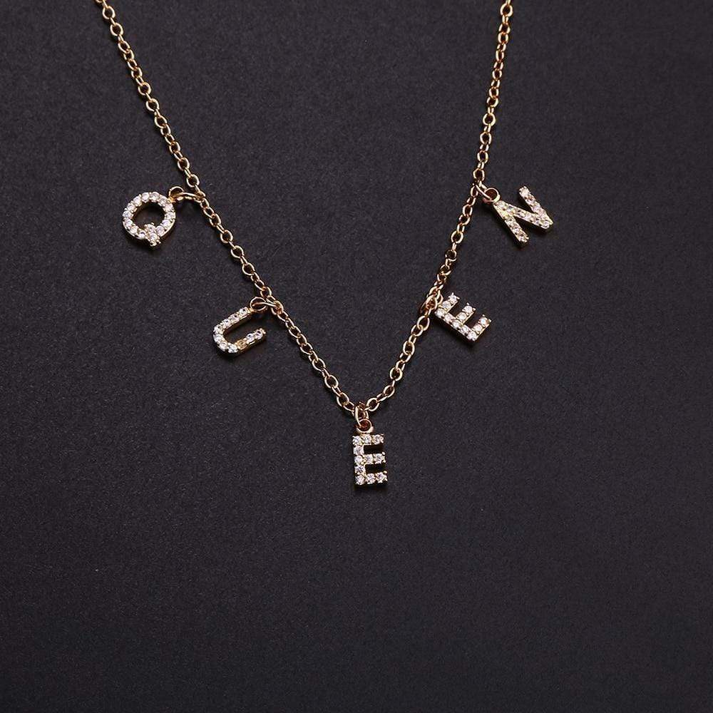 Iced Out Letter Name Necklace