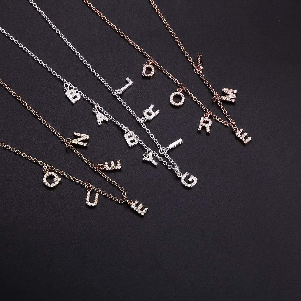 Iced Out Letter Name Necklace