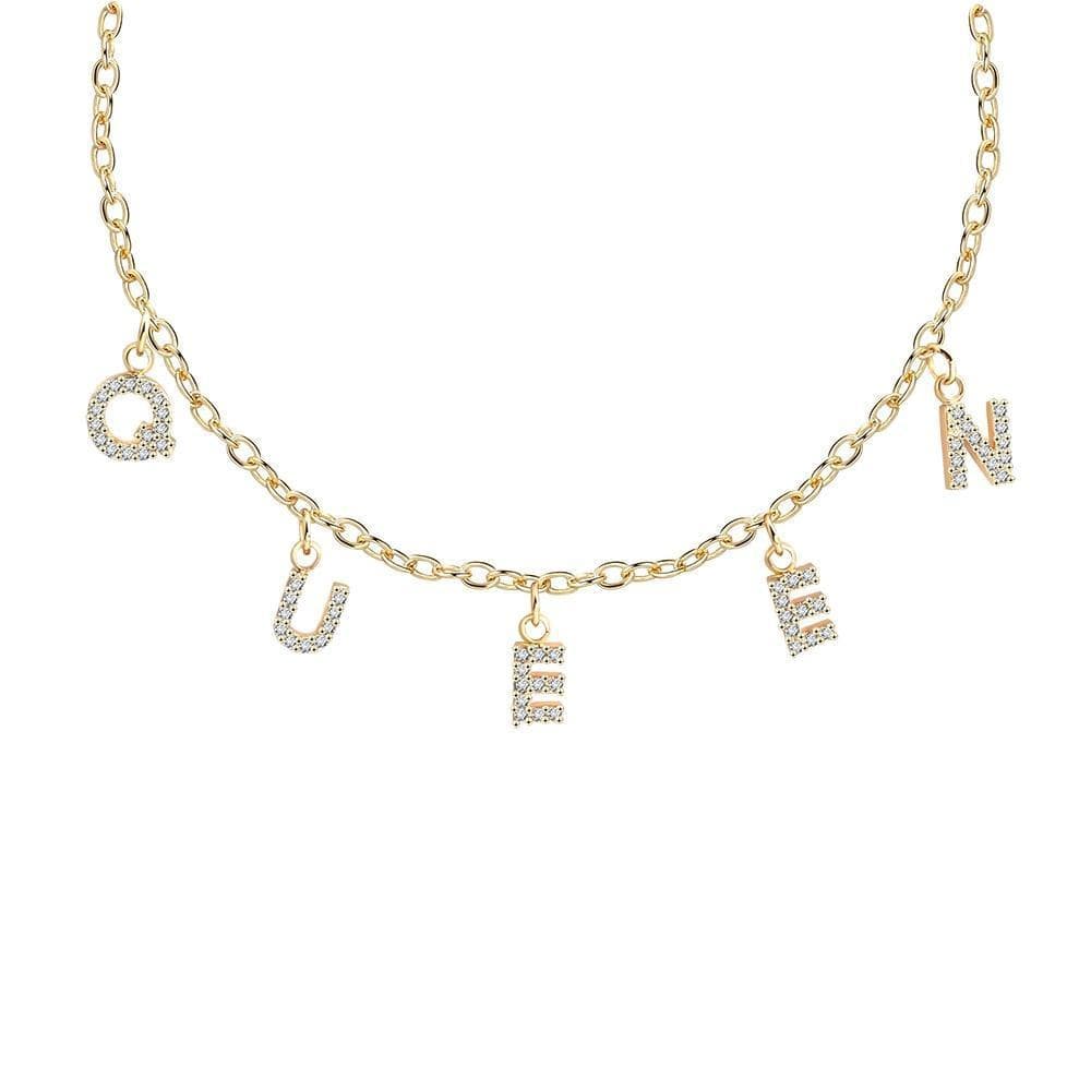 Iced Out Letter Name Necklace