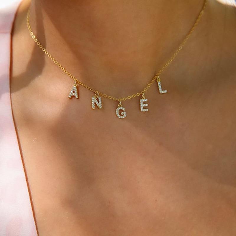 Iced Out Letter Name Necklace