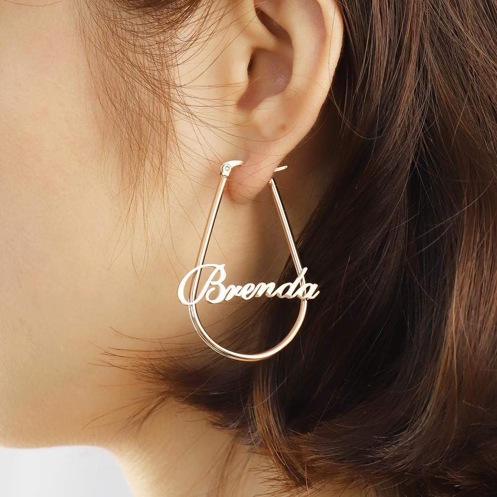 Heart Hoop Name Earrings U Shape Earring V Shape Earring