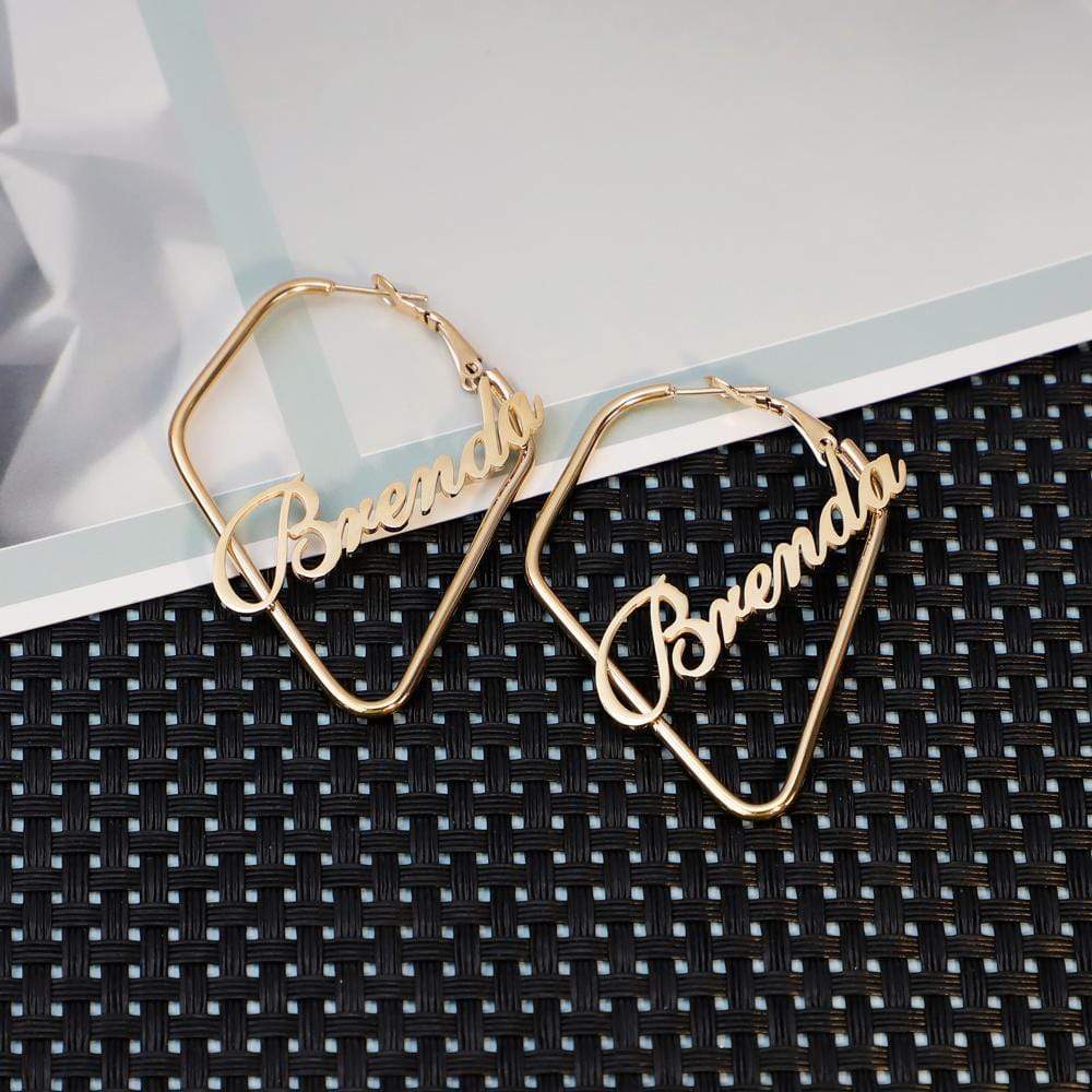 Heart Hoop Name Earrings U Shape Earring V Shape Earring