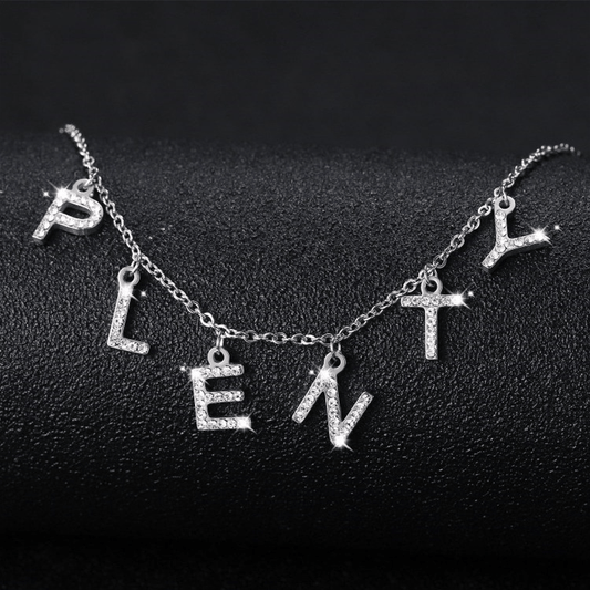 Iced Out Letter Name Necklace