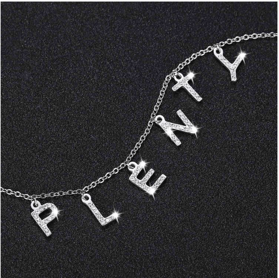 Iced Out Letter Name Necklace