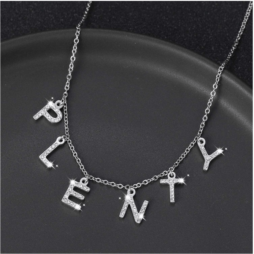 Iced Out Letter Name Necklace