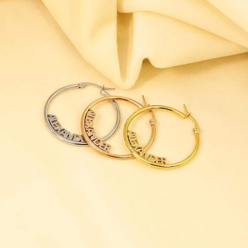 Personalized Hoop Name Earrings stud