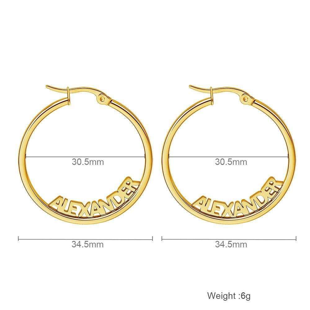 Personalized Hoop Name Earrings stud