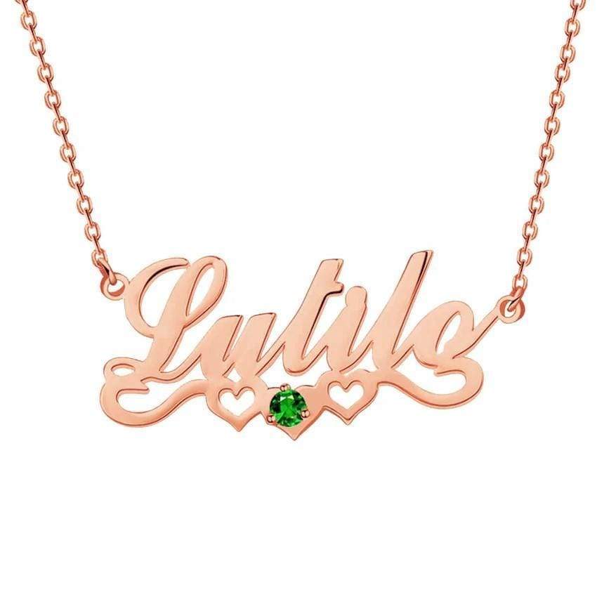 Personalized Name Necklace Birthday stone