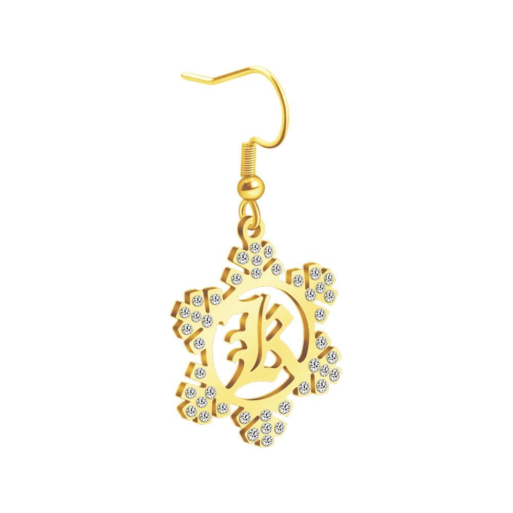 Snowflake Initial Earring