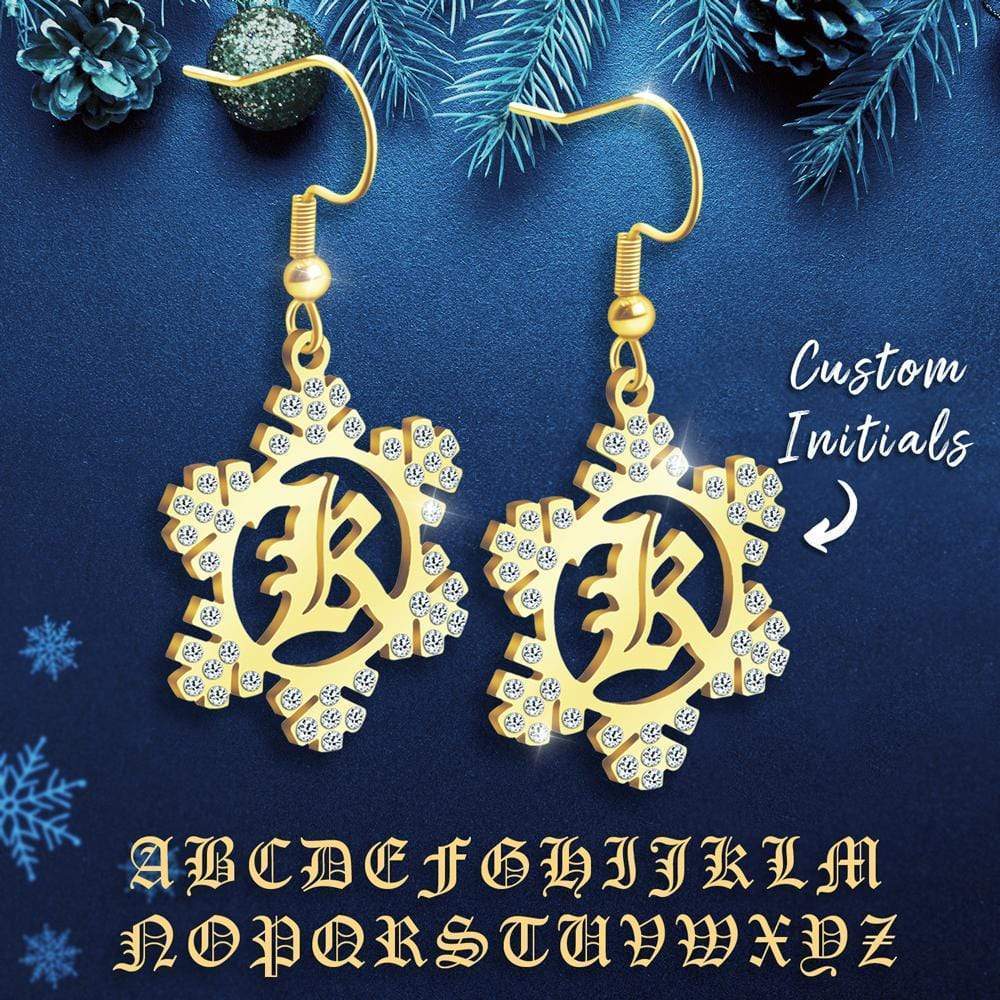 Snowflake Initial Earring