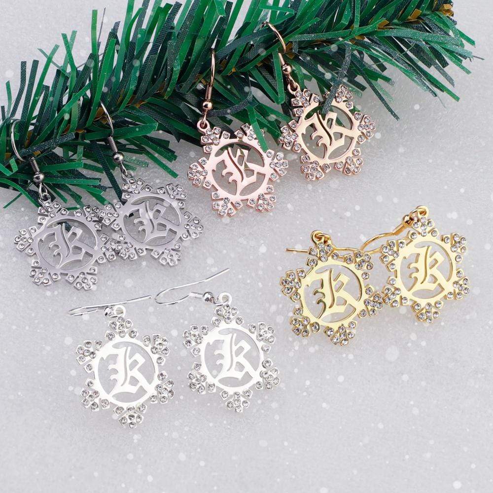 Snowflake Initial Earring