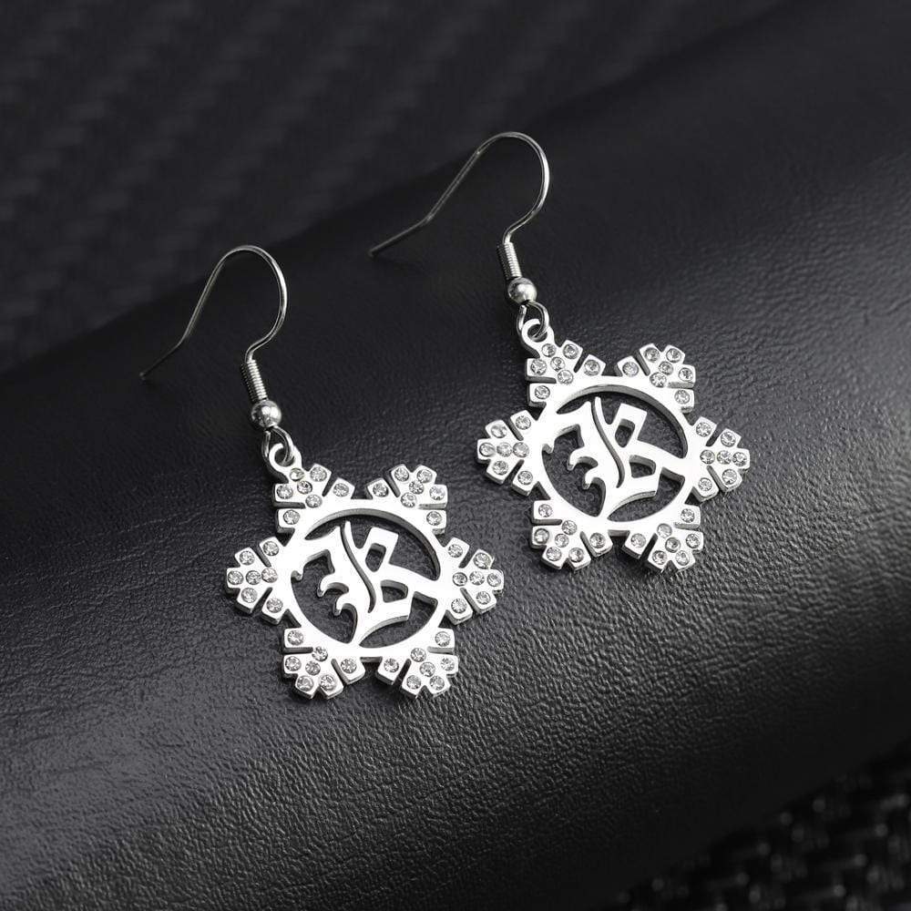 Snowflake Initial Earring