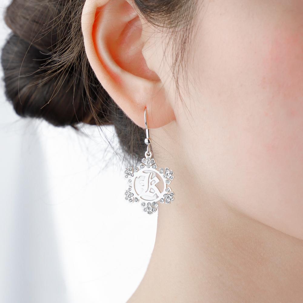 Snowflake Initial Earring