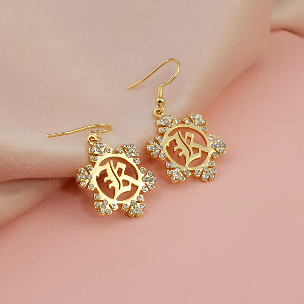 Snowflake Initial Earring