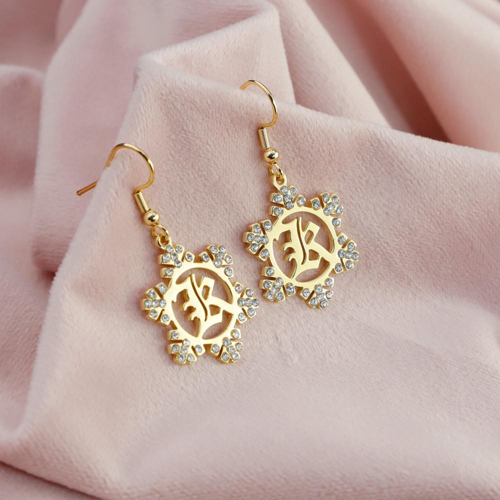 Snowflake Initial Earring