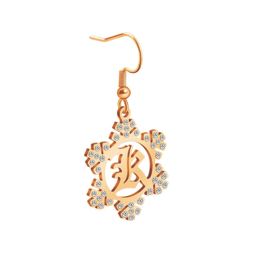 Snowflake Initial Earring