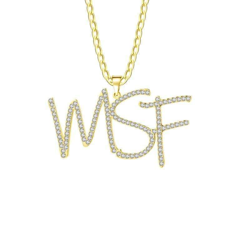 Sparkling Crystal Initials Necklace