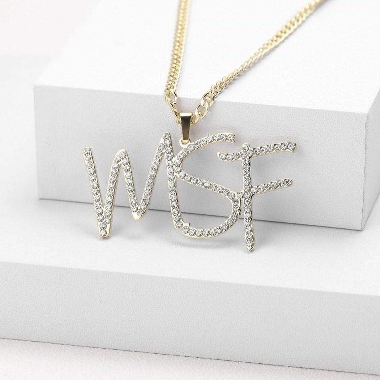 Sparkling Crystal Initials Necklace