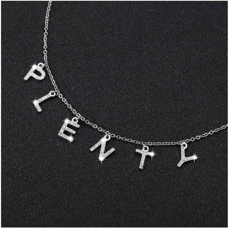 Iced Out Letter Name Necklace