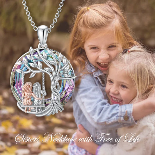 925 Sterling Silver Tree of Life Sisters Necklace