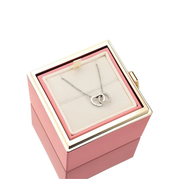 Eternal Rose Box - W/ Engraved Necklace & Simulated Rose