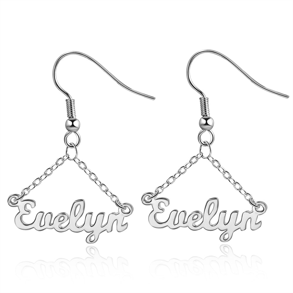 Personalized Name Earrings Custom Drop Earrings for Women