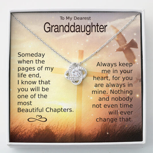 To My Granddaughter – Heart Melt Message | Love Knot Necklace