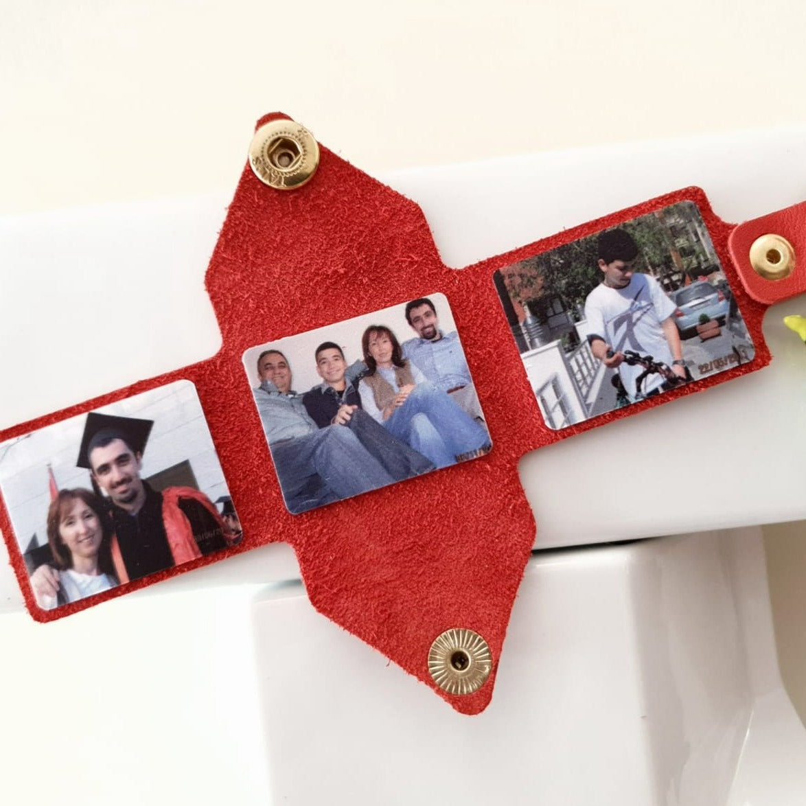 Personalized Photo Leather Envelope Keychain