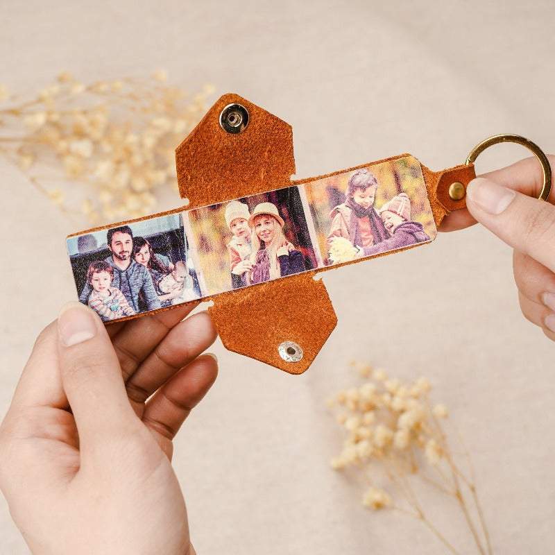 Personalized Photo Leather Envelope Keychain