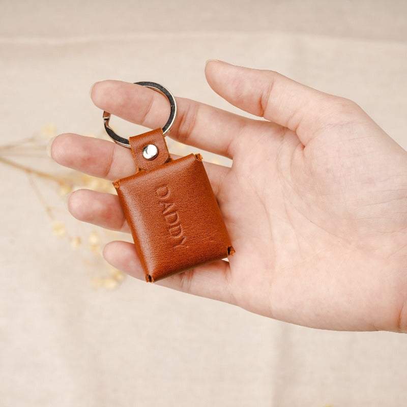 Personalized Photo Leather Envelope Keychain