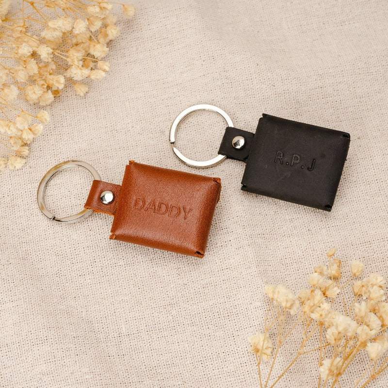 Personalized Photo Leather Envelope Keychain