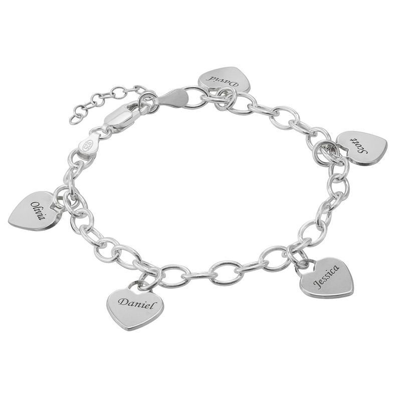 Link Bracelet with Heart Charms