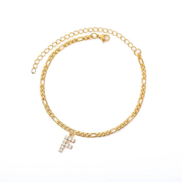 Personalized Initial Cuban Link Anklet