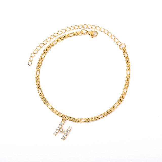 Personalized Initial Cuban Link Anklet