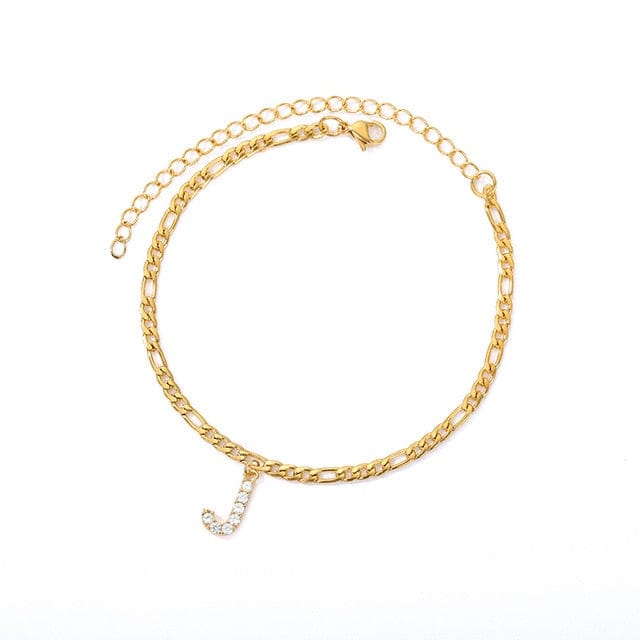 Personalized Initial Cuban Link Anklet