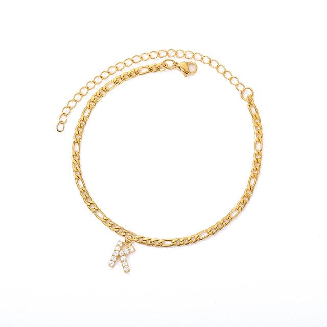 Personalized Initial Cuban Link Anklet