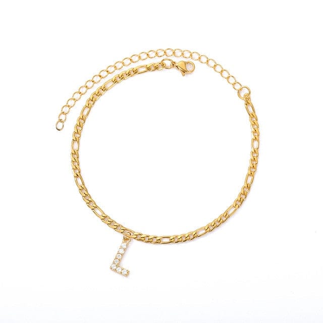 Personalized Initial Cuban Link Anklet