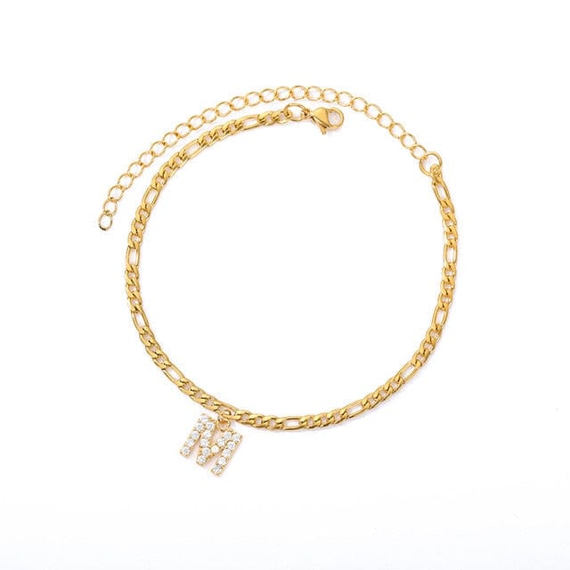 Personalized Initial Cuban Link Anklet