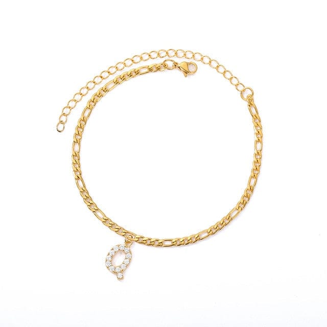 Personalized Initial Cuban Link Anklet