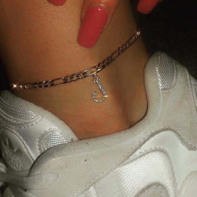 Personalized Initial Cuban Link Anklet