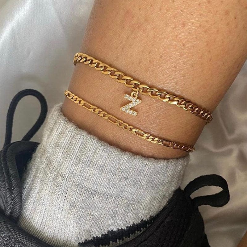 Personalized Initial Cuban Link Anklet