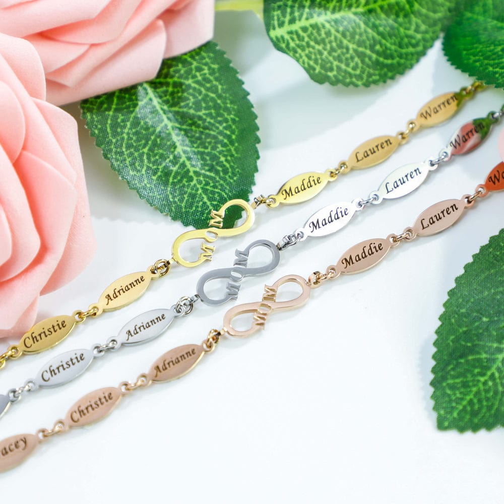 Personalized  infinite love Bracelet With Kids' Names