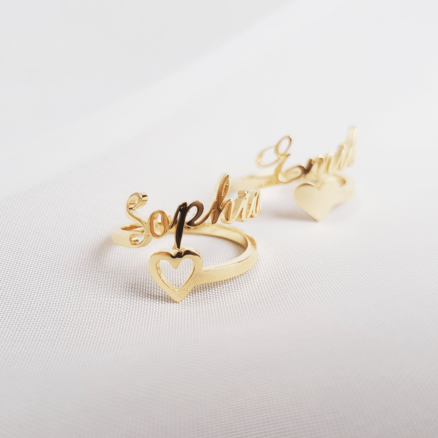 Personalized Name Ring With Heart