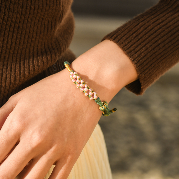 Grandmother & Granddaughter “A Link That Can Never Be Undone” Blossom Knot Bracelet