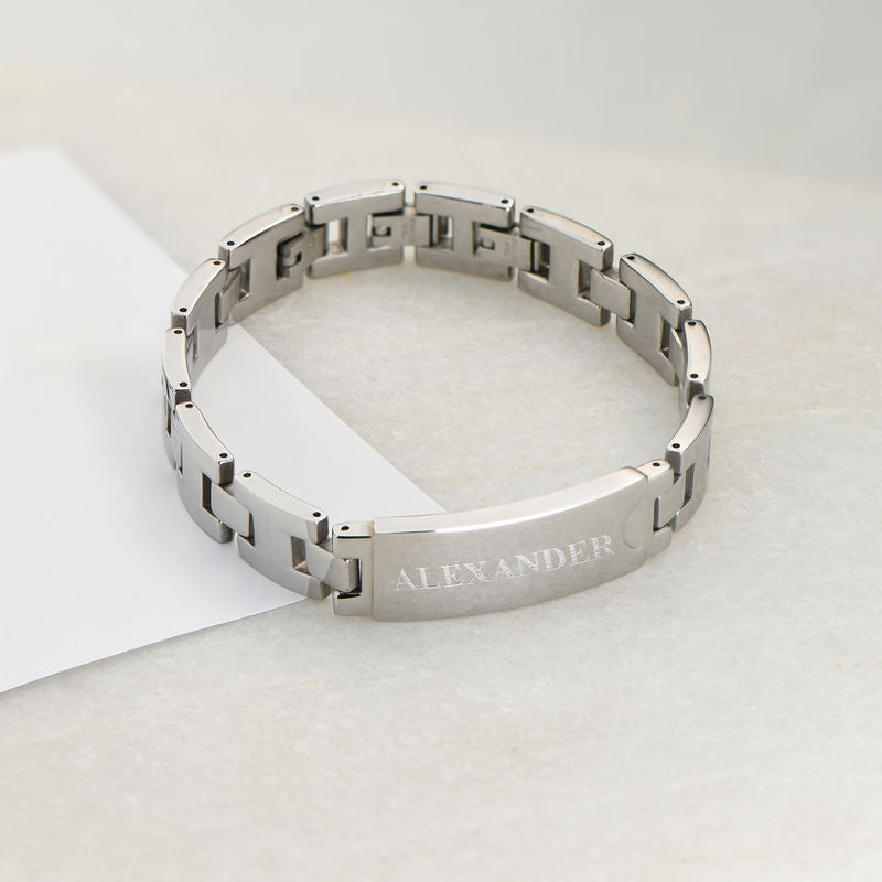 Stainless Steel Men's Bracelet with Engraving