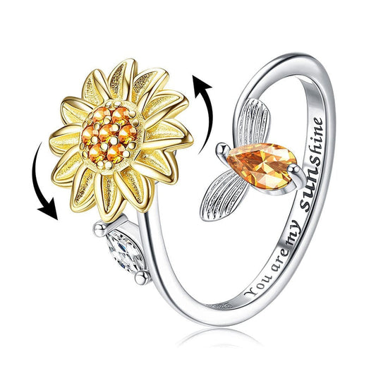 Sunflower Spinner Anxiety Ring-You are my sunshine